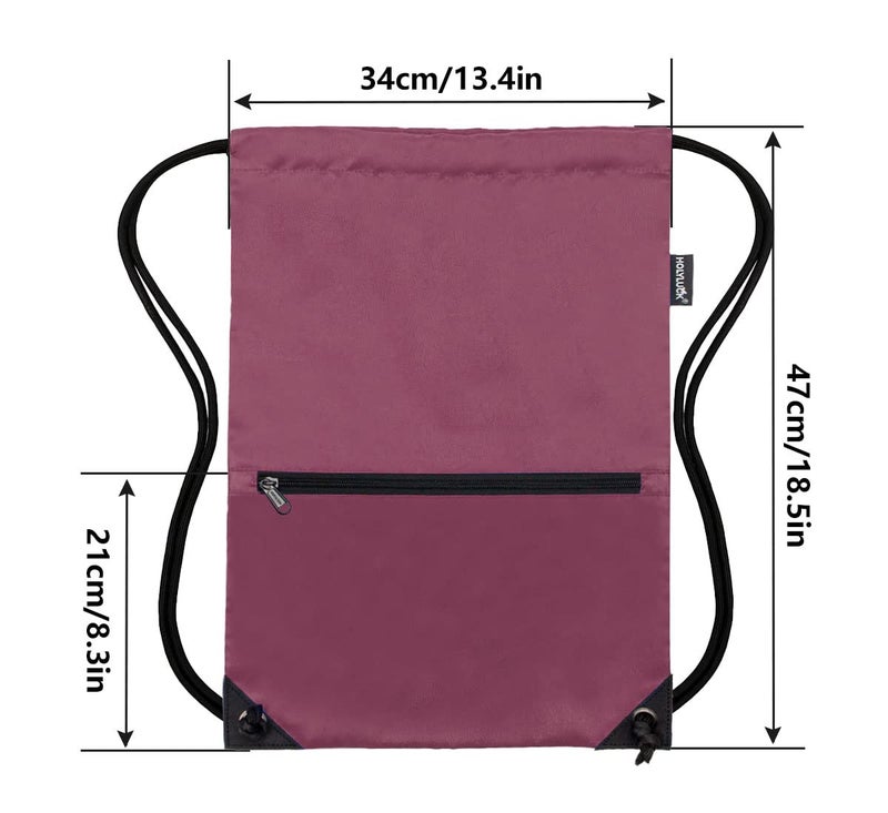 HOLYLUCK Drawstring Backpack Bag Sport Gym Sackpack (burgundy) - Image 2